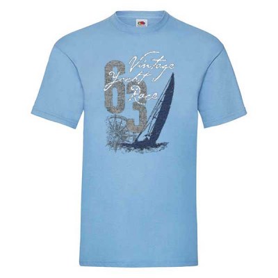 ΓΑΛΑΖΙΟ t-shirt FRUIT OF THE LOOM με στάμπα A8656